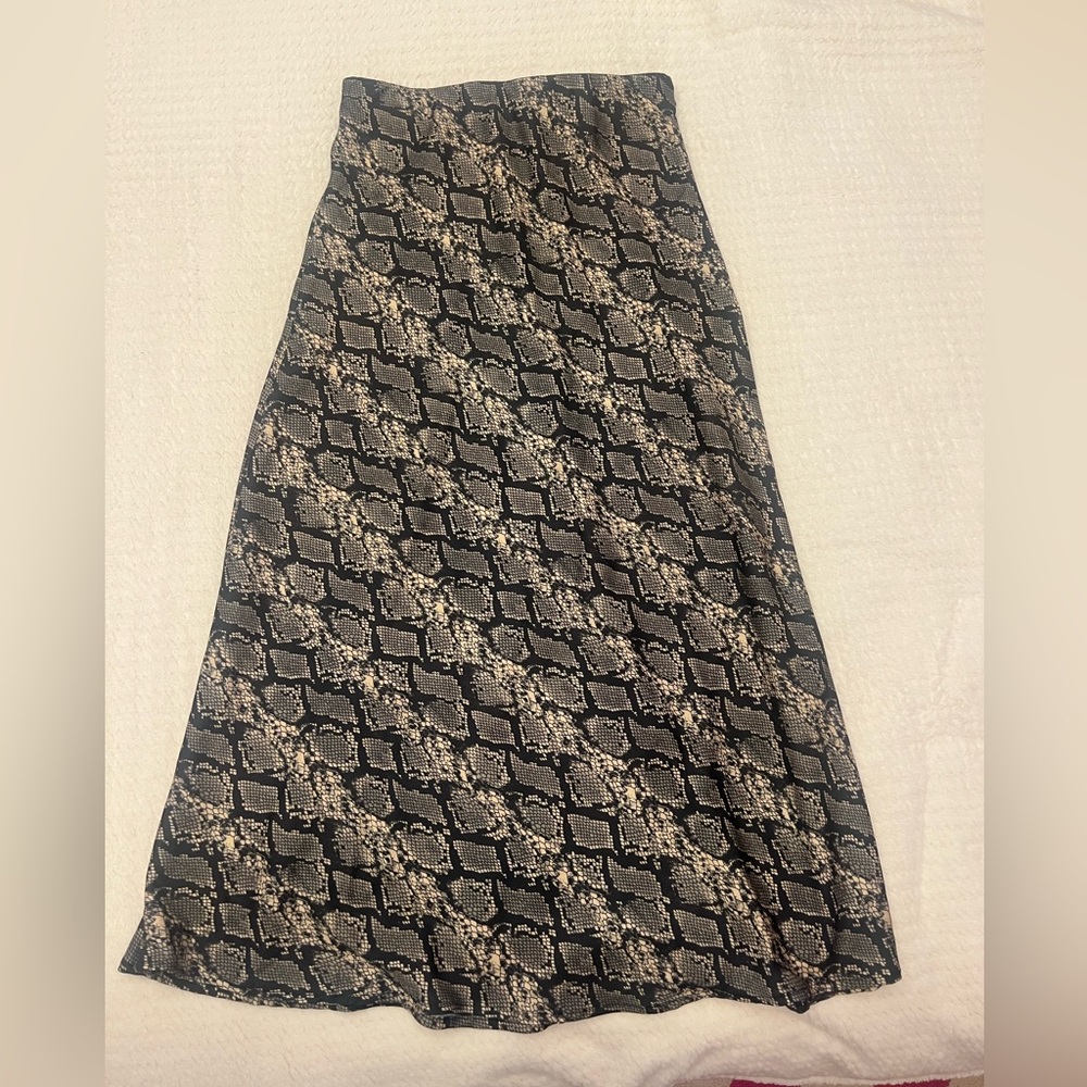 Urban outfitters snakeskin satin midi skirt